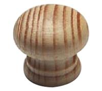 Merriway BH00419 (10 Pcs) Unlacquered Pine Wooden Cupboard Door/Drawer Knobs Drilled for Woodscrew Dowel Screw, 35 mm (1.3/8 Inch) - Pack of 10 Pieces