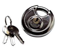 Merriway BH00498 Padlock Discus S/Steel 50mm-1 Pcs, Chrome-Plated