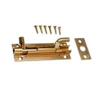 Merriway BH00774 Door Bolt Cranked Brass 75mm-2 Pcs