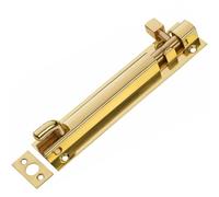 Merriway® BH00775 Swan Neck Surface Slide Door Bolt, 100 mm (4 inch) - Brass