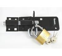 Merriway BH00952 100mm-1 Pcs Heavy Duty Padbolt with Padlock Black 100mm, Brass