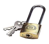 Merriway® BH01182 Heavy Duty Tri-Circle Long Shackle Padlocks Brass, 38 mm (1.1/2 inch)