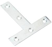 Merriway® BH01194 (10 Pcs) Tee Shaped Repair Plates Brackets Braces Zinc Plated, 75 mm (3 Inch) - Pack of 10 Pieces