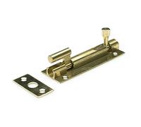 Merriway BH01405 Cranked Door Bolt Brass 75mm -1 Pcs