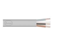 Merriway® BH01438 Flat 3-Core and Earth Cables 6243Y, 10 m, 1.0 mm - Grey