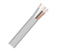 Merriway BH01439 3-Core and Earth Flat Cable, 6243Y 1.0mm Grey, 5 Metres (16.5 feet)