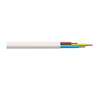 Merriway BH01452 3-Core Round Flex Cable, 2183Y 0.5mm White, 10 Metres (33 feet)