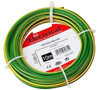 Merriway BH01516 Single Core Round Earth Cable, 6491X 4.0mm Yellow & Green, 10 Metres (33 feet)
