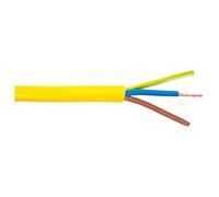 Merriway® BH01520 3-Core Round Twin & Earth Arctic Grade Flex Cable, 3183YAG 2.5mm Yellow, 10 Metres (33 feet)