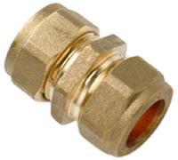 Merriway BH01538 Brass Compression Fitting Straight 15mm -1 Pcs