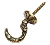 Merriway® BH01608 (2 Pcs) Large Egyptian Curtain Drapery Hold Back Tie Back Hooks, 45mm (1.3/4 inch) Solid Brass - Pack of 2 Pieces