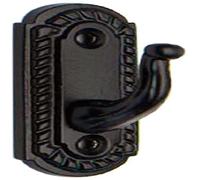 Merriway® BH01620 (2 Pcs) Georgian Curtain Drapery Hold Back Tie Back Hooks, 50mm (2 inch) Black - Pack of 2 Pieces