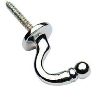 Merriway® BH01644 (2 Pcs) Ball End Curtain Drapery Hold Back Tie Back Hooks, 40mm (1.1/2 inch) Chrome Plated - Pack of 2 Pieces