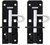 Merriway BH01736 Type 2A Heavy Duty Brenton Bolt Padbolt, 100mm (4 inch) - Black (Pack of 2)