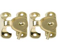 Merriway® BH01749 EB Sash Window Fitch Fastener Lock - Brass Plated (Pack of 2)