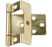 Merriway® BH01752 (2 Pcs) EB Non-Mortise Bi-Fold Cranked Flush Hinge, 50mm (2 inch) with 16mm Crank Brass Plated - Pack of 2 Pieces