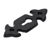 Merriway® BH01796 Fleur-de-Lys Design Open Keyhole Escutcheon - Black Antique