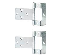 Merriway® BH01811 (2 Pcs) Non-Mortise Cranked Partial Wrap Cupboard Cabinet Door Flush Hinge, 50mm (2 inch) with 5/8 inch Crank Bright Zinc Plated - Pack of 2 Pieces