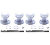 Merriway® BH01832 Plastic Mortice Cupboard Cabinet Door Knob Set - White (Pack of 2)