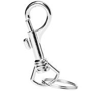 Merriway® BH01835 Metal Hipster Key Snap Hook & Ring - Nickel Plated