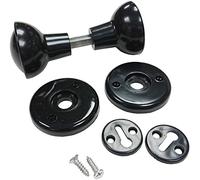 Merriway BH01842 Plastic Mortice Cupboard Cabinet Door Knob Set-Black