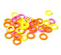 Merriway BH01852 (24 Pcs) Assortment of Key Cap Identifier Rings, 3 Different Fluorescent Neon Colours - Pack of 24 Pieces