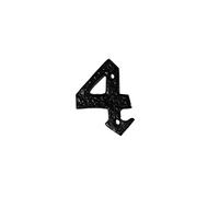 Merriway BH01864 Black Antique Style Screw-On House Flat Gate Post Numeral 75 mm (3 Inch) Number 4