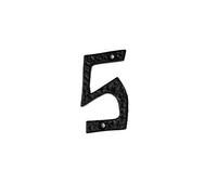 Merriway BH01865 Black Antique Style Screw-On House Flat Gate Post Numeral 75 mm (3 Inch) Number 5