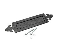 Merriway BH01870 353 x 76mm (14 inch x 3 inch) Fleur-de-Lys Letter Plate - Black Antique