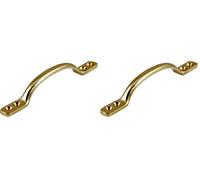 Merriway BH01898 Front Fix Sash Handle Solid Brass 125mm (Pack of 2)