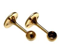 Merriway BH01998 (2 Pcs) EB Towel Rail End Support Bracket, 19mm (3/4 inch) Brass Plated - Pack of 2 Pieces