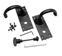 Merriway BH02085 Wessex Bathroom Lever Set, Antique Black 128 x 50 mm