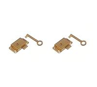 Merriway BH02168 Wardrobe Cabinet Cupboard Drawer Surface Lock and Key, 63mm (2.1/2 inch) Brass (Pack of 2)