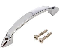 Merriway BH02239 Front Fix D Handle with Screws, 93mm length - Chrome Plated