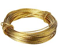 Merriway BH02242 Brass Picture Wire No. 1, 6 Metres x 0.8mm, 6kg Breakweight, Gold Tone Hanging Wire for Frames, Pictures & Wall Art