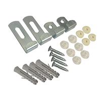 Merriway BH02269 Adjustable Mirror Hanging Clip Set with Fixings - Pack of 4 Pieces, White