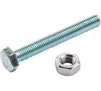 Merriway BH02277 (6 Pcs) Steel Hex Head Bolts with Nuts M5 x 25mm - Pack of 6 Pieces