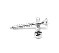 Merriway BH02295 Slotted Raised Countersunk Wood Screws, 5/8 inch x 4 Chrome Plated , Pack of 50 Piece