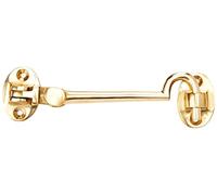 Merriway BH02549 Solid Brass Silent Cabin Door Hook and Eye Catch, 100mm (4 inch)