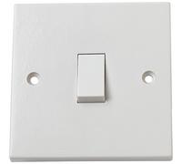 Merriway BH02606 Rocker 10amp Single Electric Wall Switch 1-Gang 1-Way - White