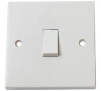 Merriway BH02607 Rocker 10amp Double Electric Wall Switch 1-Gang 2-Way - White