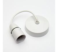 Merriway BH02617 Ceiling Rose 6" Flex & Holder White Pre-Wired -1 Pcs