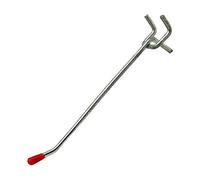 Merriway BH02665 (10 Pcs) Single Heavy Duty Pegboard Hook 150 mm (6 Inch) for 25 mm (1 Inch) Board, Bright Zinc Plated - Pack of 10 Pieces