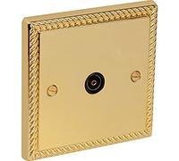 Merriway BH02753 Tv Socket Georgian Brass -1 Pcs