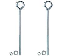Merriway BH02816 (2 Pcs) Eye Bolts with Nuts and Washers, Bright Zinc Plated M8 x 200mm - Pack of 4 Pieces