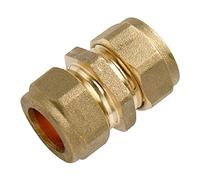 Merriway BH02887 Compression Fitting Brass Straight Connector, 22mm