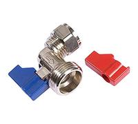 Merriway BH02905 Washing Machine Valve and Angled Handle, 15mm x 3/4-inch BSP, Silver