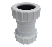 Merriway BH02908 Waste Compression Straight Connector 32mm Nominal (1 1/4") White - Plastic Sink & Basin Waste Pipe Joiner