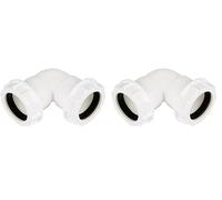 Merriway BH02915 Waste Compression 90 Degree Bend, 40mm, White (Pack of 2)