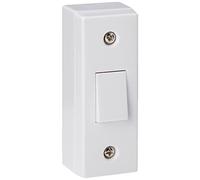 Merriway BH02973 Architrave Switch and Pattress Box Single 1-Gang - White